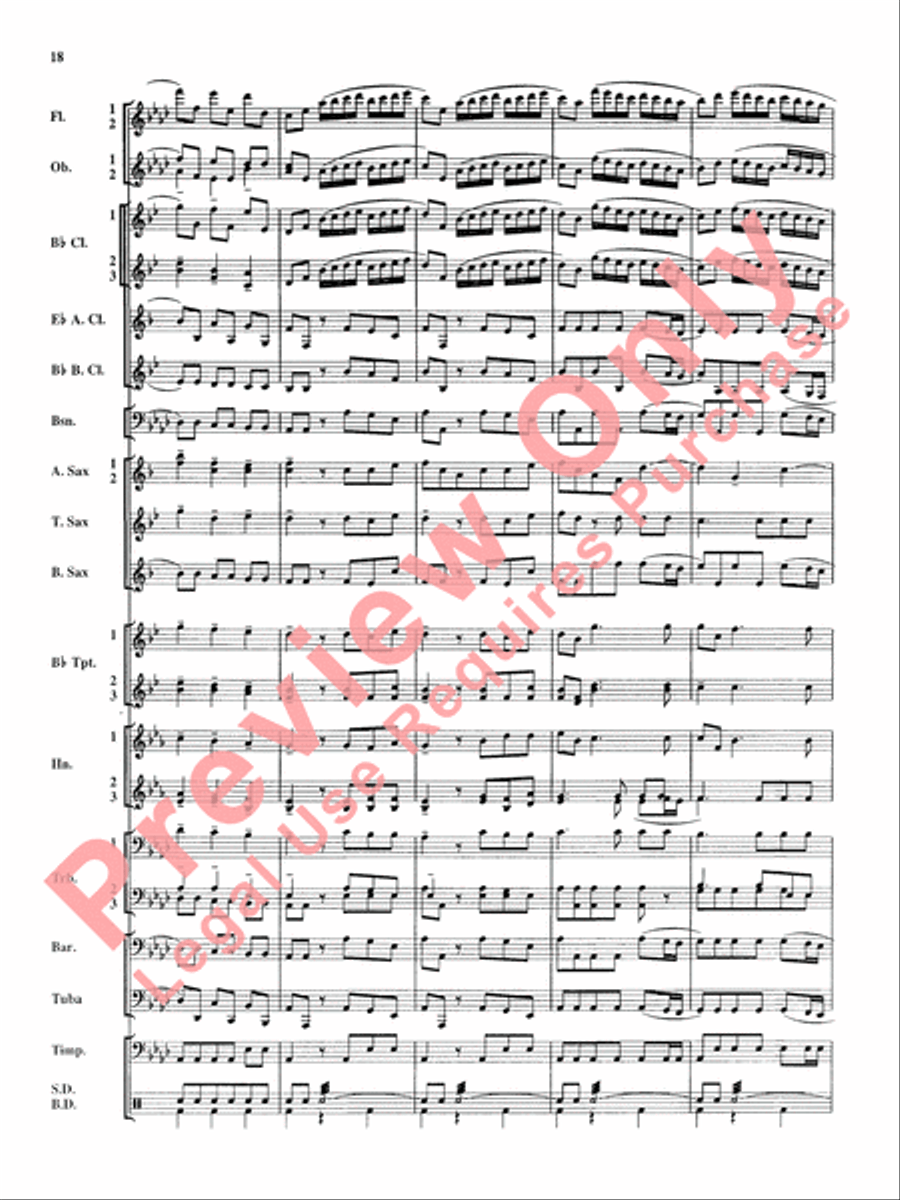 Royal Fireworks Music Concert Band scores gallery preview page 19