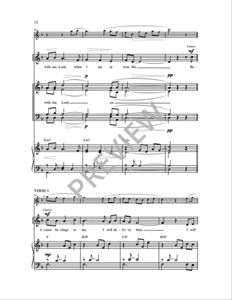 Be with Me, Lord: Psalm 91 4-Part scores gallery preview page 3