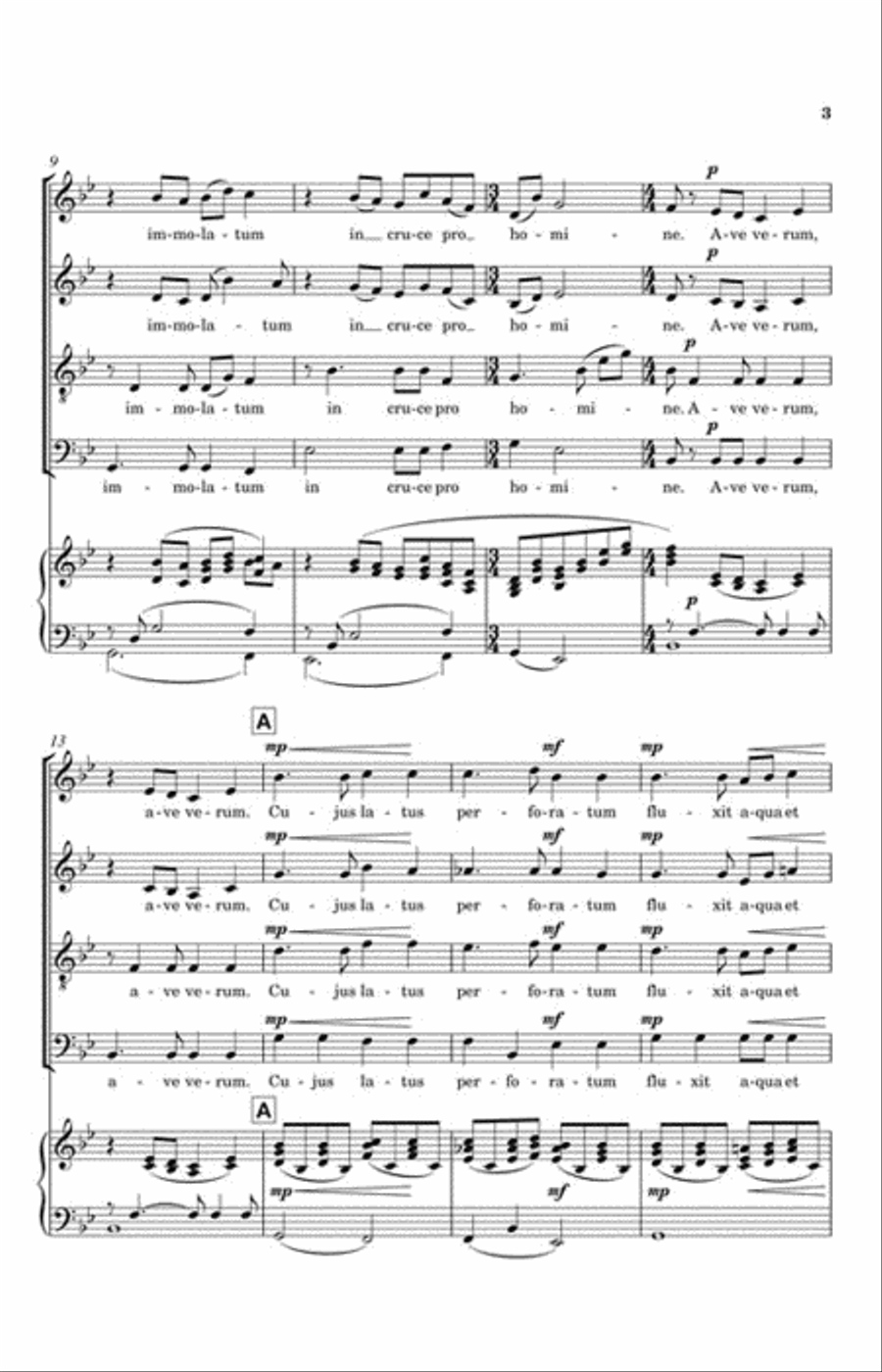 Ave Verum Corpus 4-Part scores gallery preview page 3