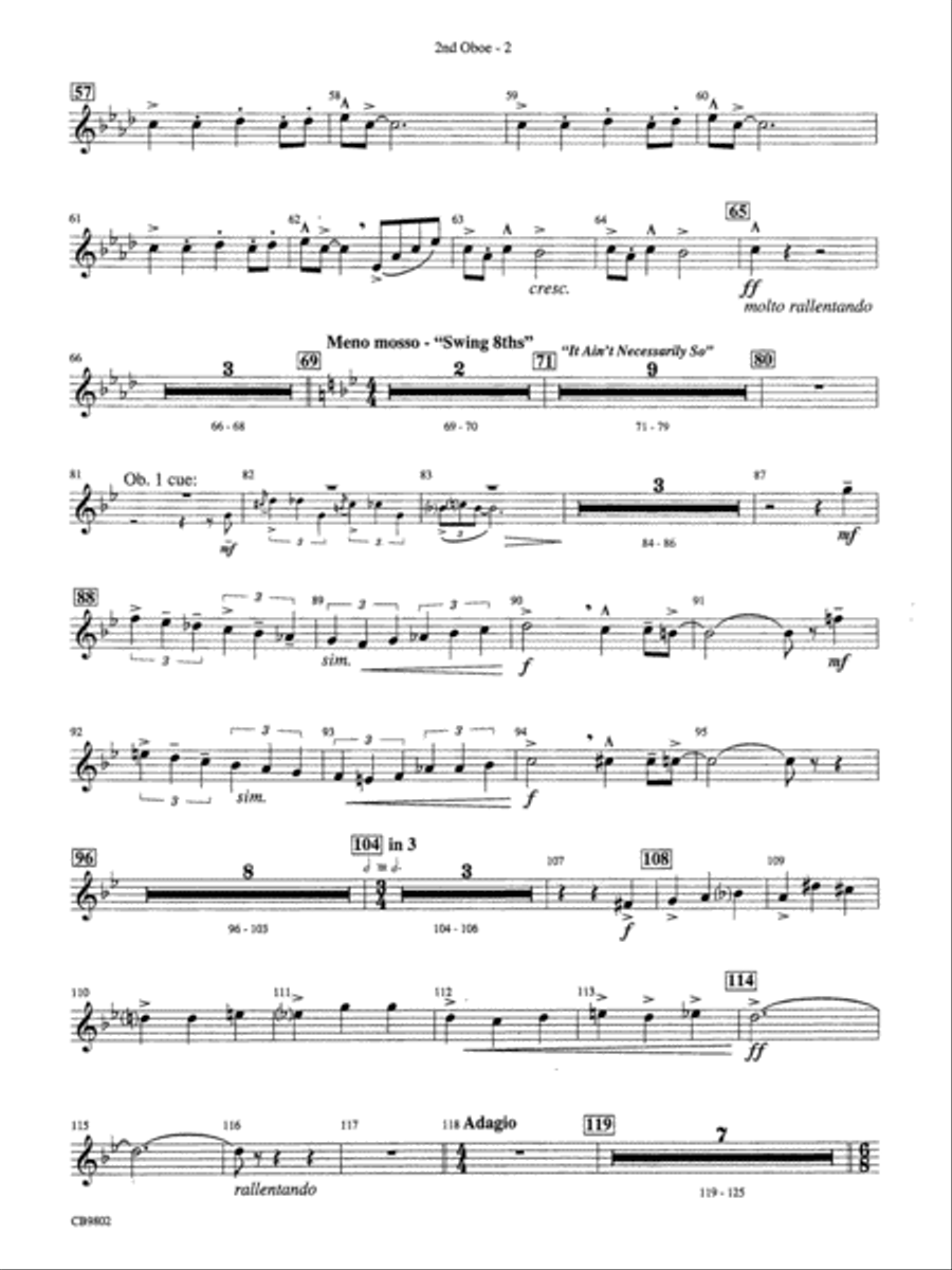 Porgy and Bess® (Medley): 2nd Oboe Concert Band scores gallery preview page 2