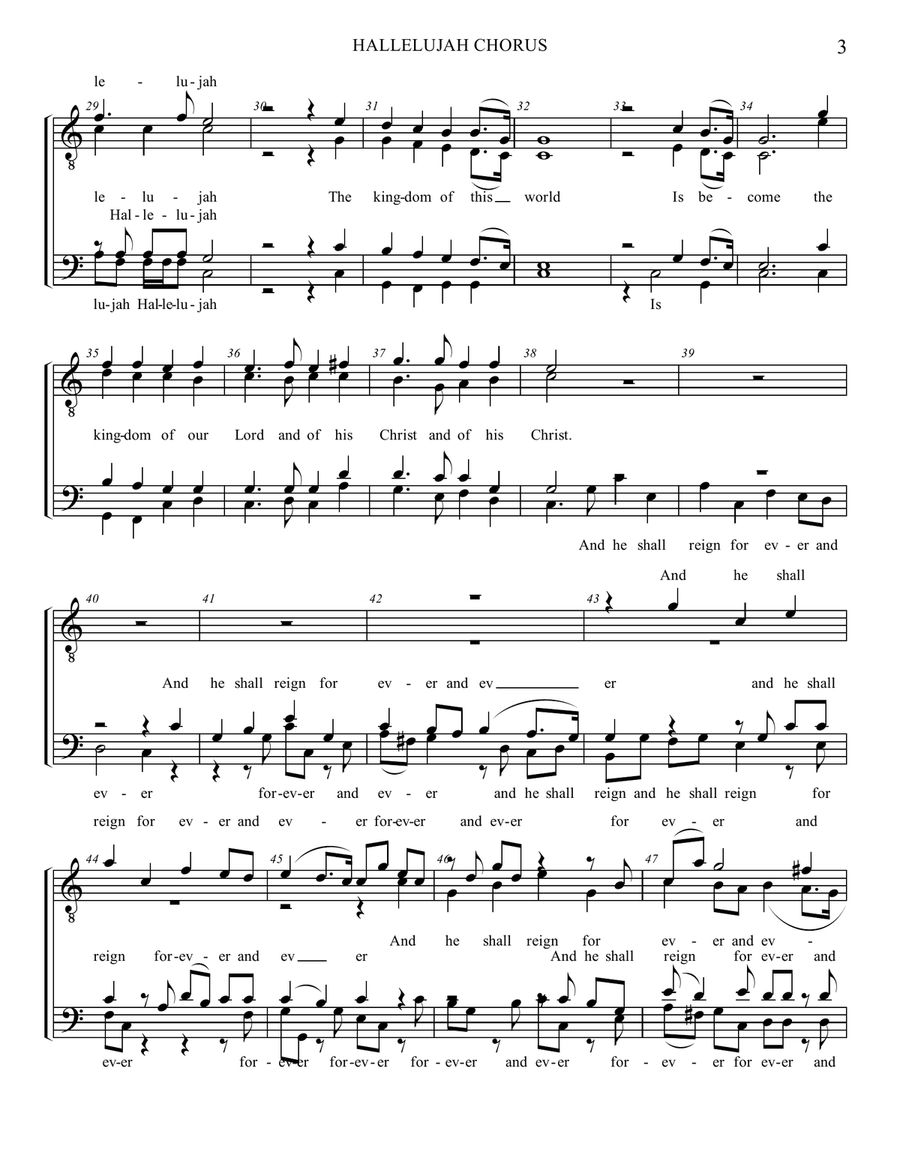 Hallelujah Chorus in C - TTBB scores gallery preview page 4