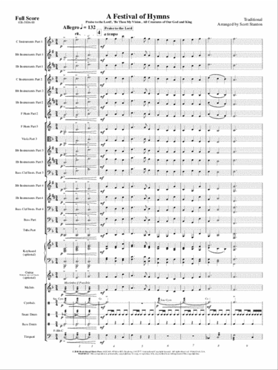 A Festival of Hymns Concert Band scores gallery preview page 2