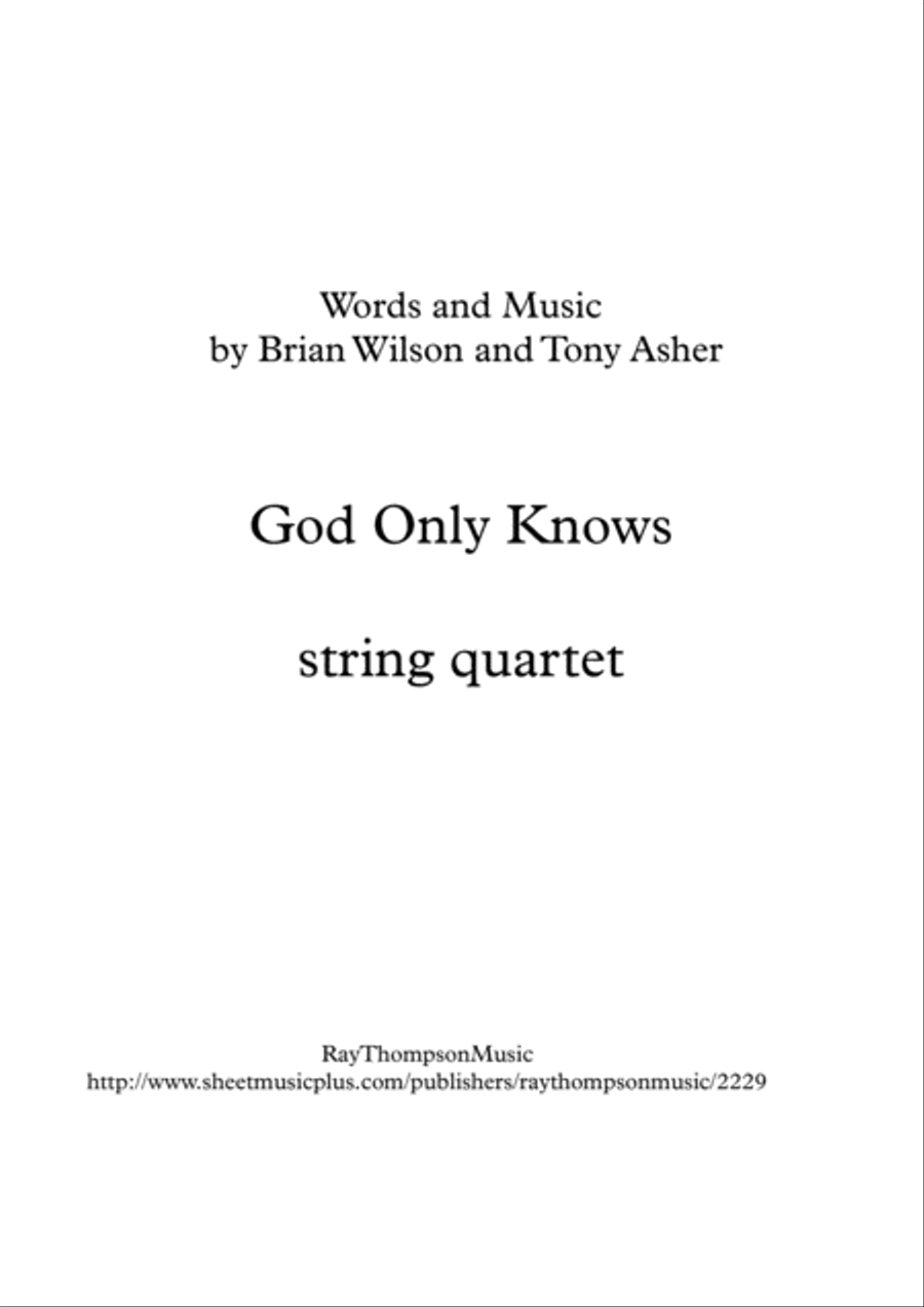 God Only Knows String Quartet scores gallery preview page 1