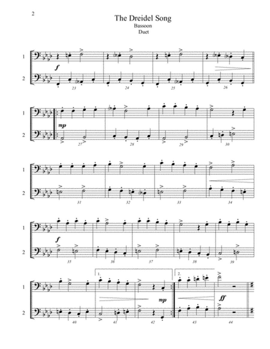 The Dreidel Song - Bassoon Duet - Intermediate image number null