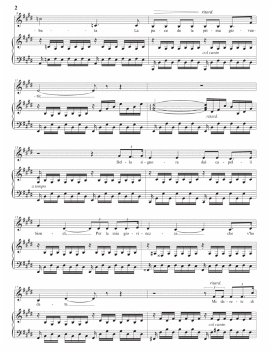DENZA: Occhi di fata (transposed to E major) Voice scores gallery preview page 3