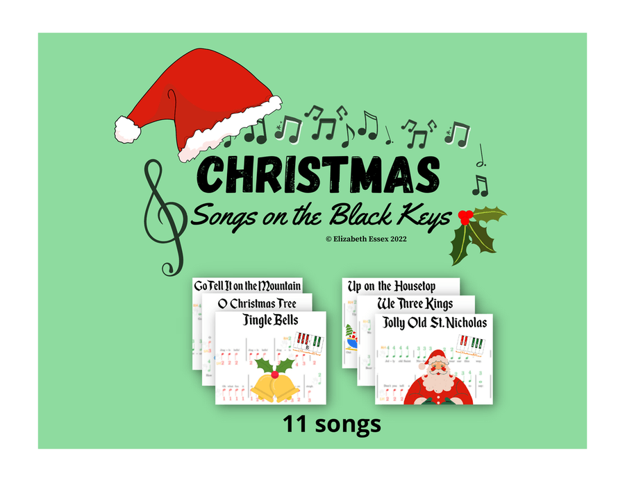 Christmas: Songs on the Black Keys - Pre-staff Piano Sheet Music Easy Piano scores gallery preview page 1