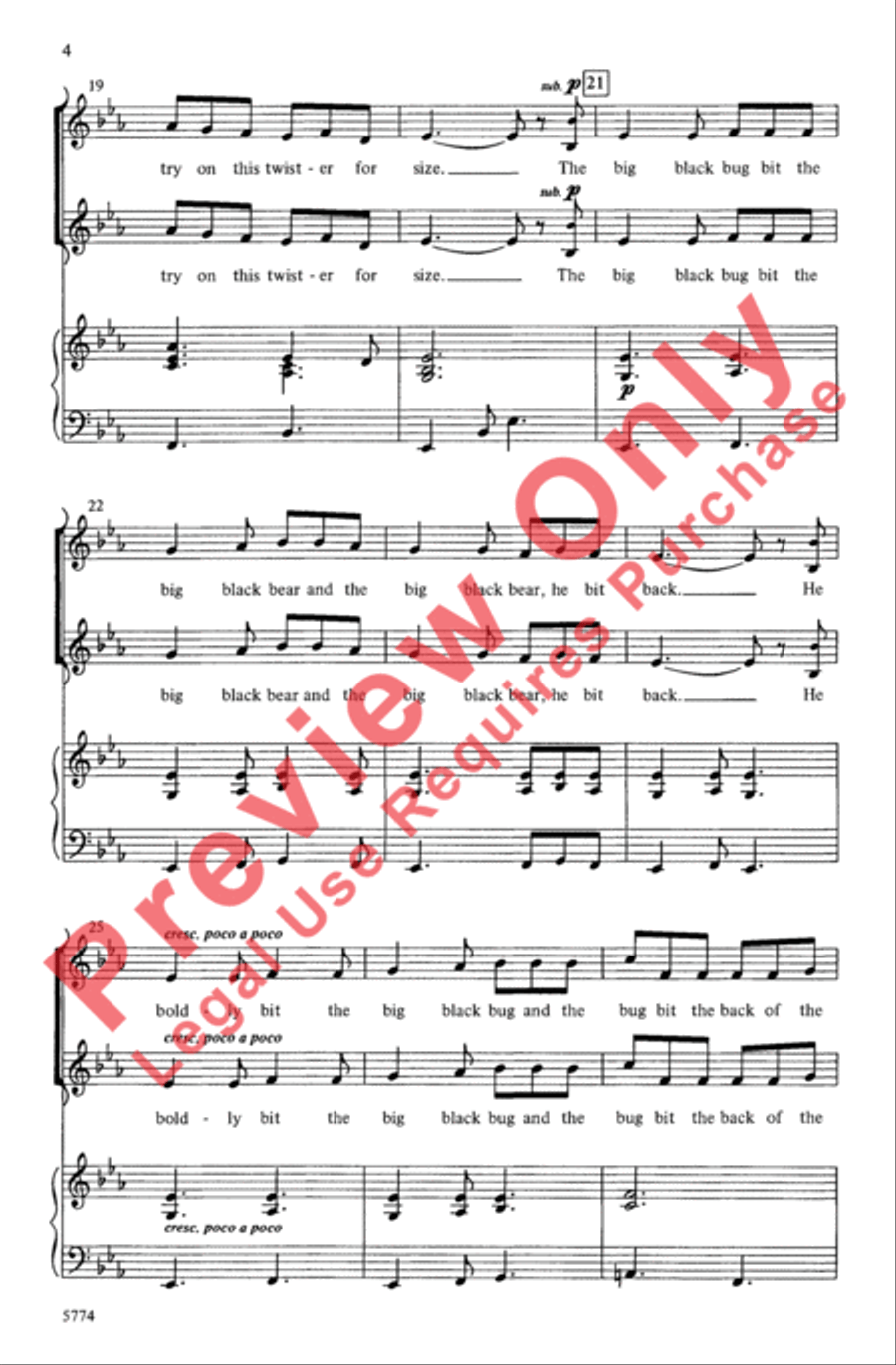 A Twist of the Tongue 2-Part scores gallery preview page 4