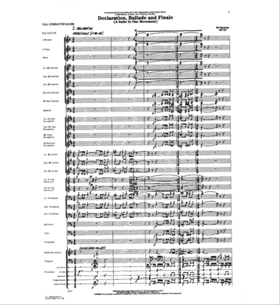 Declaration, Ballade & Finale Concert Band scores gallery preview page 2
