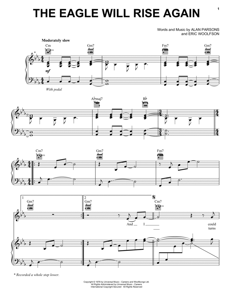 The Eagle Will Rise Again Piano, Vocal, Guitar scores gallery preview page 1