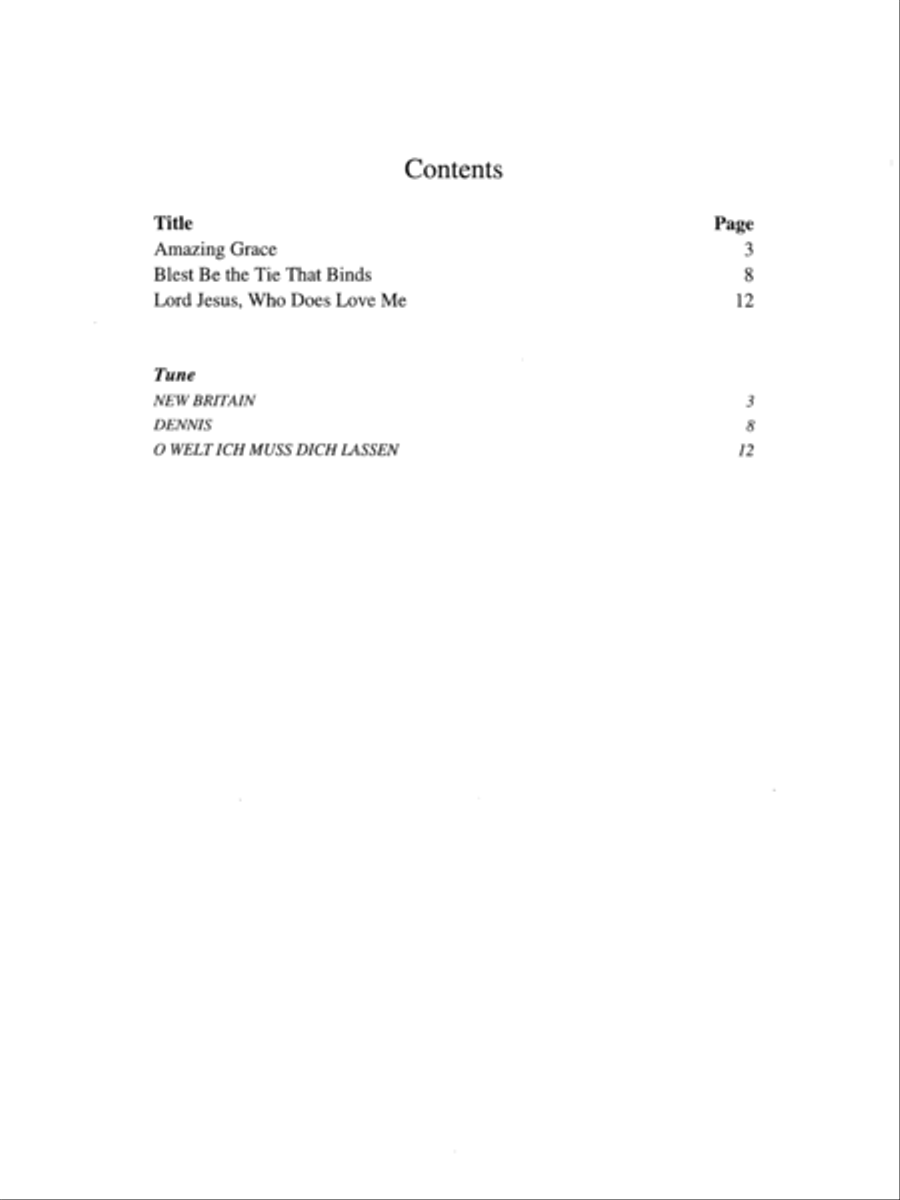 Three Hymns for Organ & Opt. Solo Instruments Organ scores gallery preview page 1