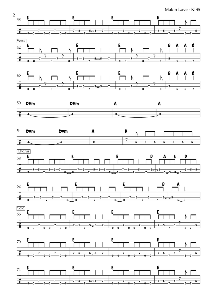 Makin' Love Guitar Tablature scores gallery preview page 2