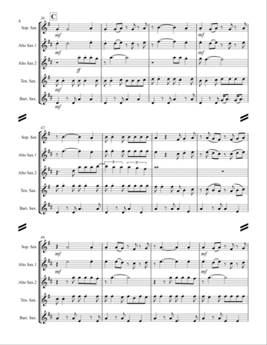 Margaritaville Saxophone Quartet scores gallery preview page 5