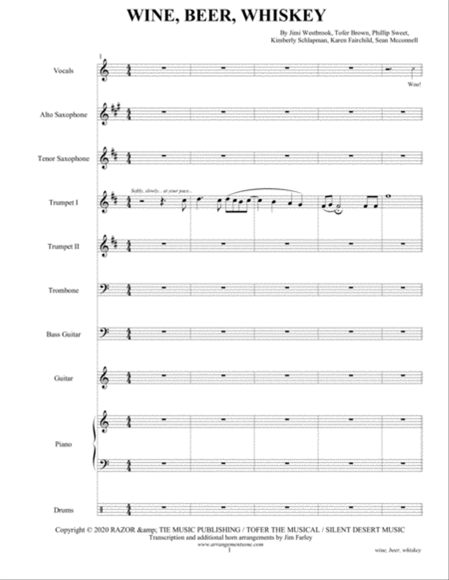 Wine, Beer Whiskey Large Ensemble scores gallery preview page 3