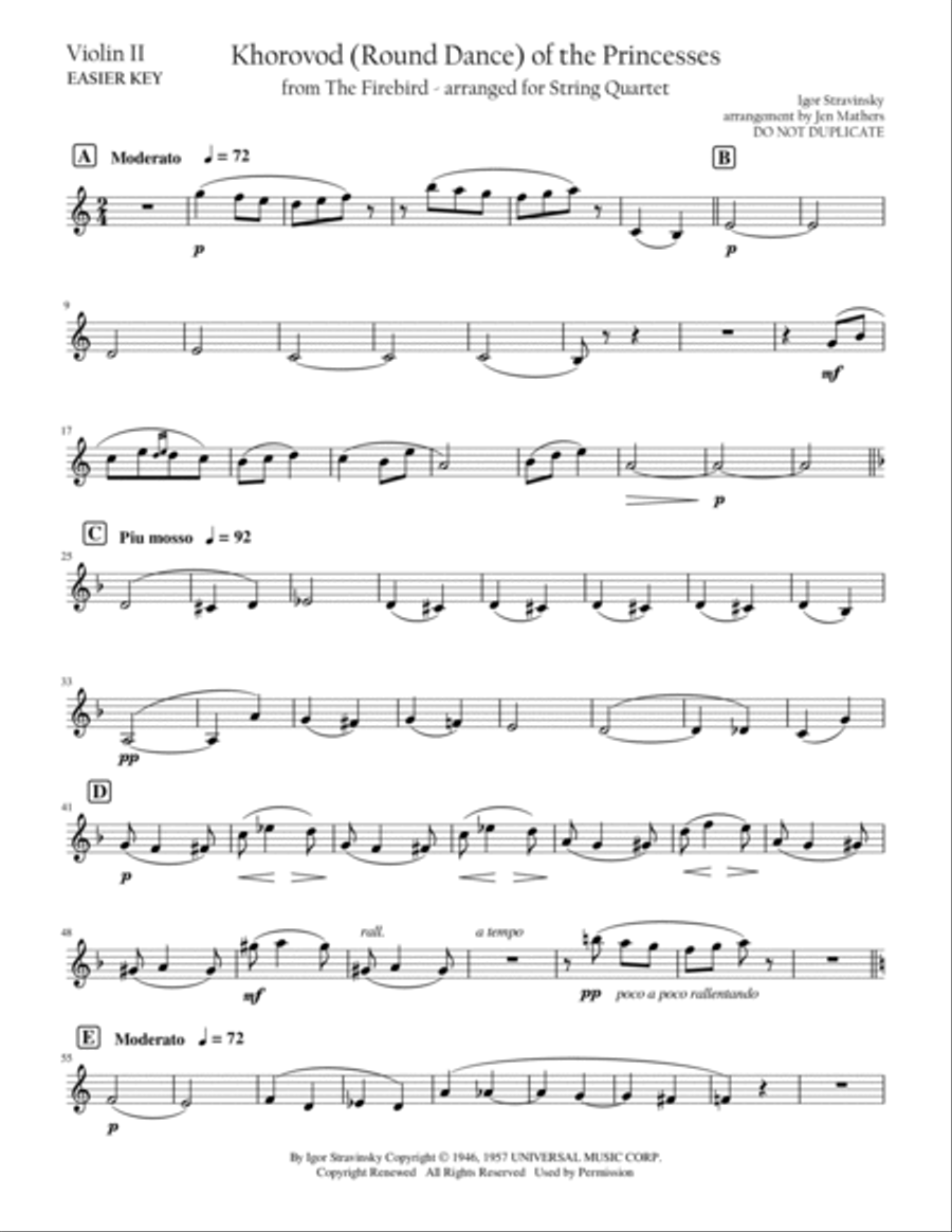 Firebird Suite String Quartet scores gallery preview page 3