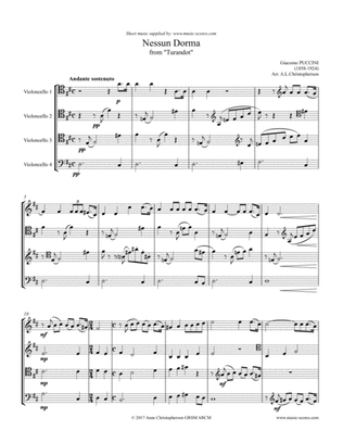 Nessun Dorma - Cello Quartet - equal parts