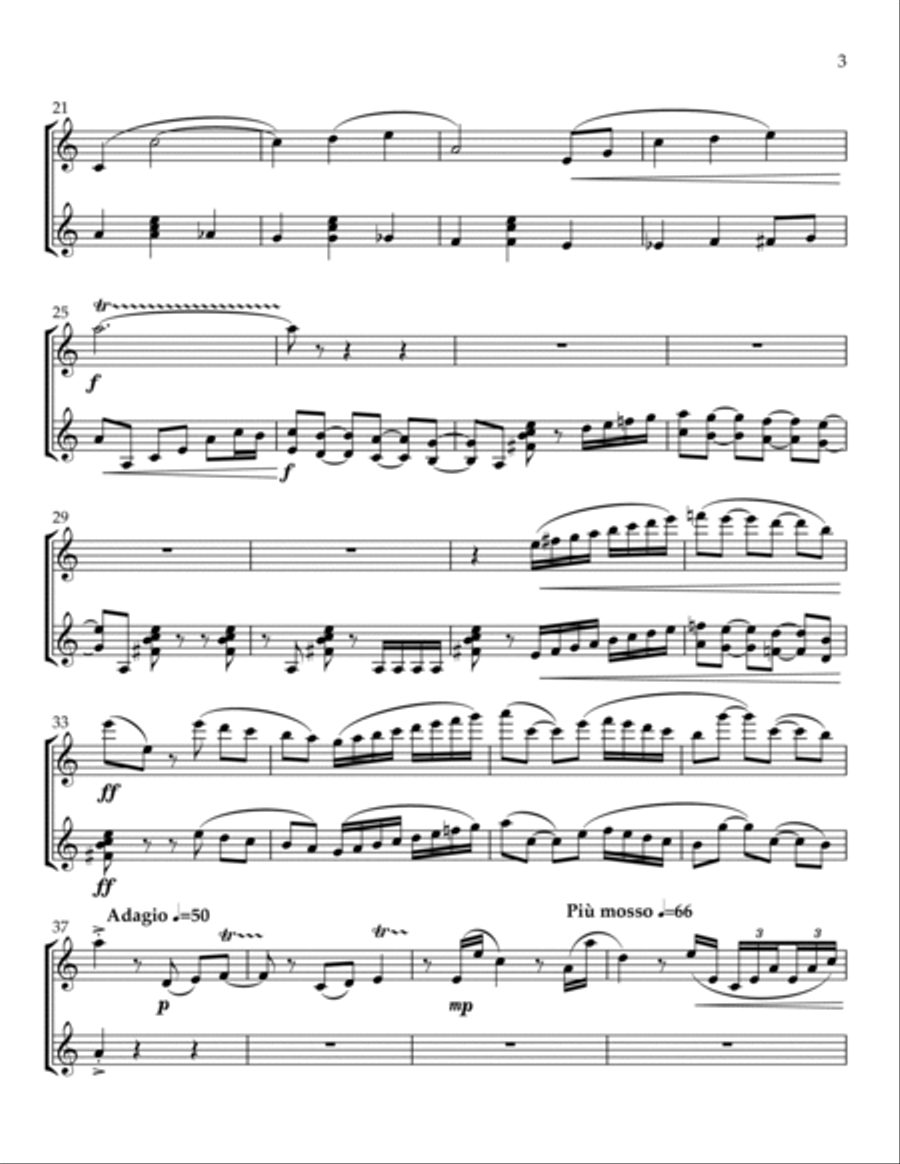 Excursion No. 5: Waltz for Flute and Guitar Chamber Music scores gallery preview page 3