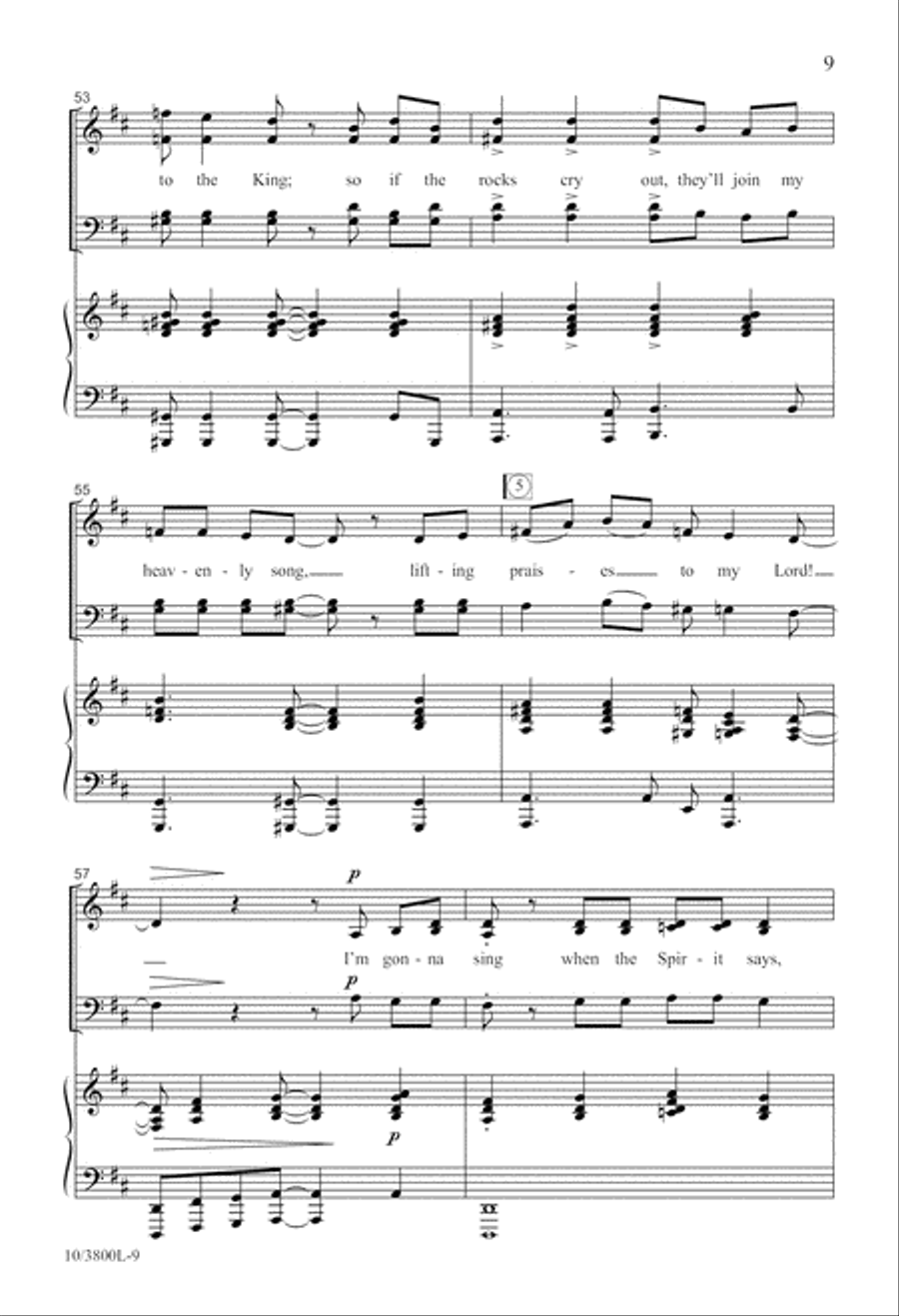 I'm Gonna Sing and Shout! 4-Part scores gallery preview page 9