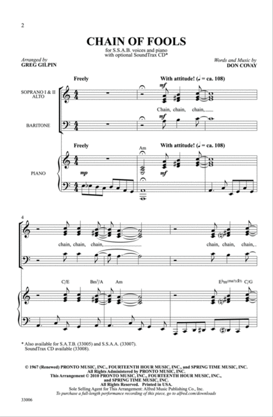 Chain of Fools 3-Part scores gallery preview page 12