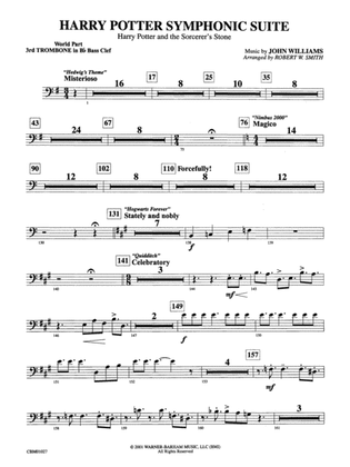 Harry Potter Symphonic Suite: (wp) 3rd B-flat Trombone B.C.