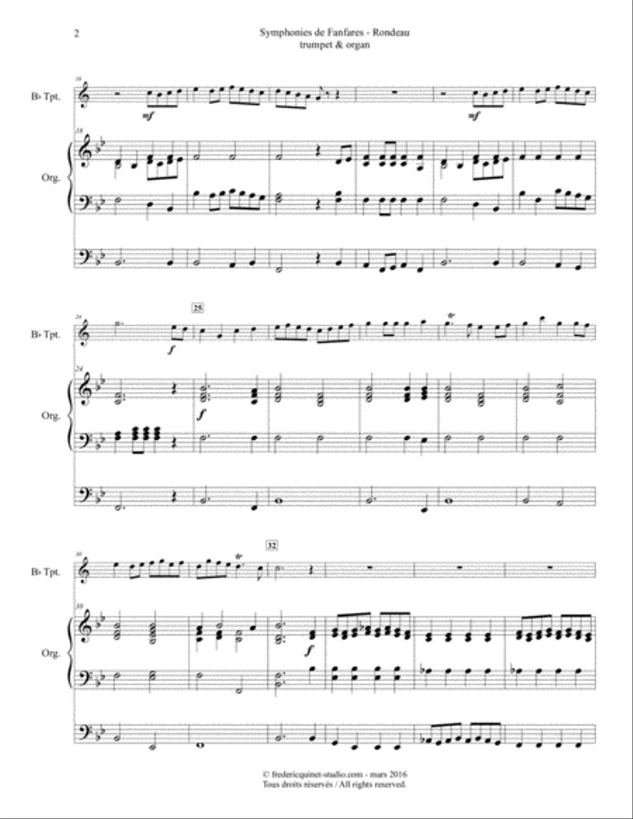 Rondeau for Trumpet & Organ Trumpet Duet scores gallery preview page 4