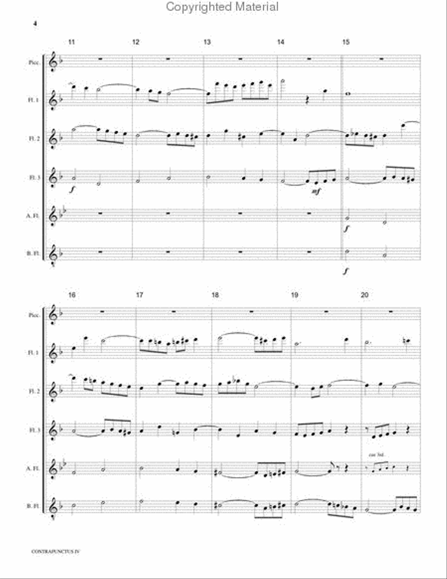 Contrapunctus #4 Contrapunctus #4 Flute Choir scores gallery preview page 5