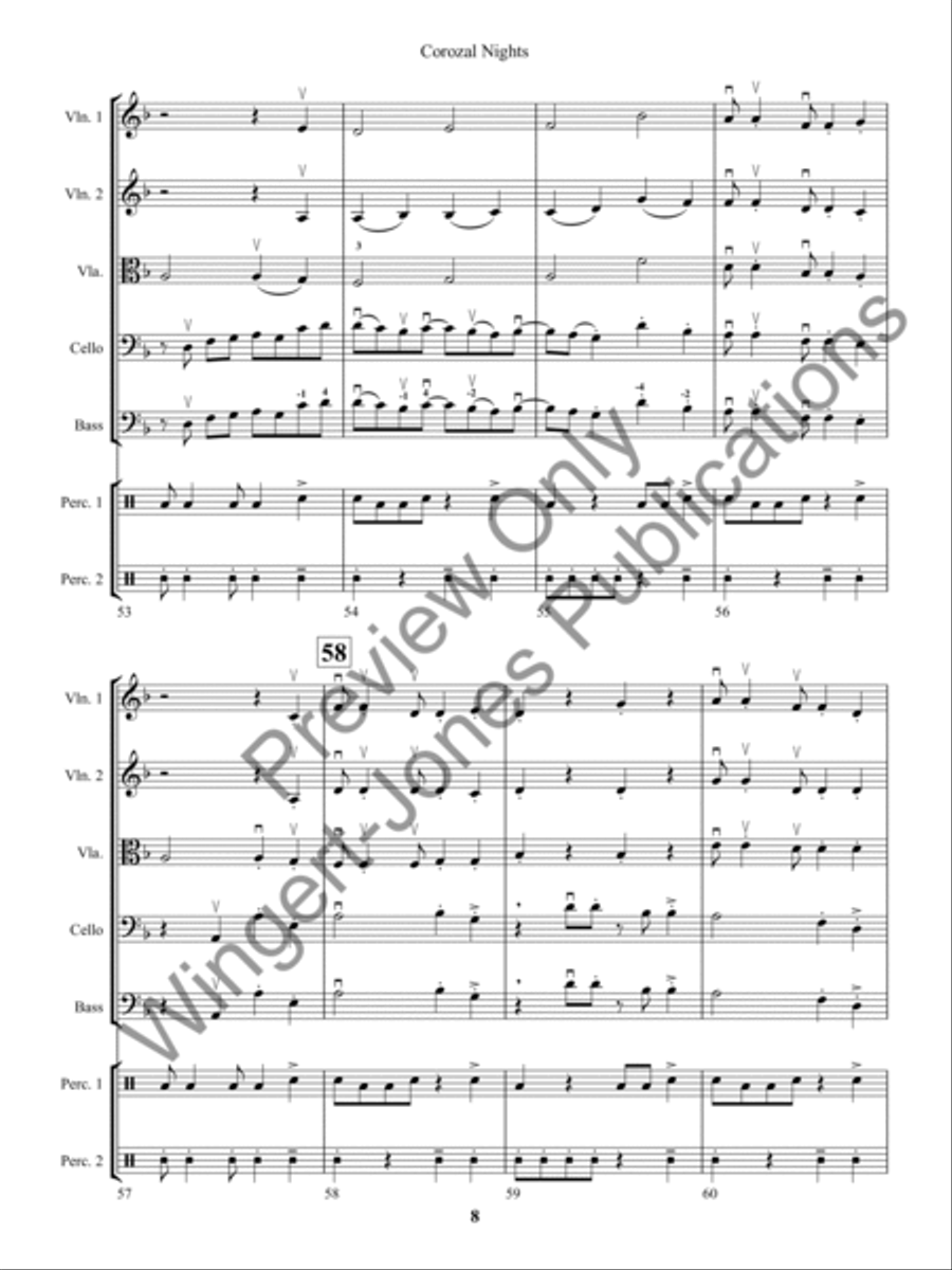 Corozal Nights (Score) String Orchestra scores gallery preview page 11