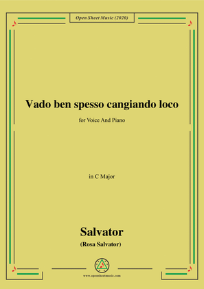 Rosa-Vado ben spesso cangiando loco,in C Major,for Voice and Piano