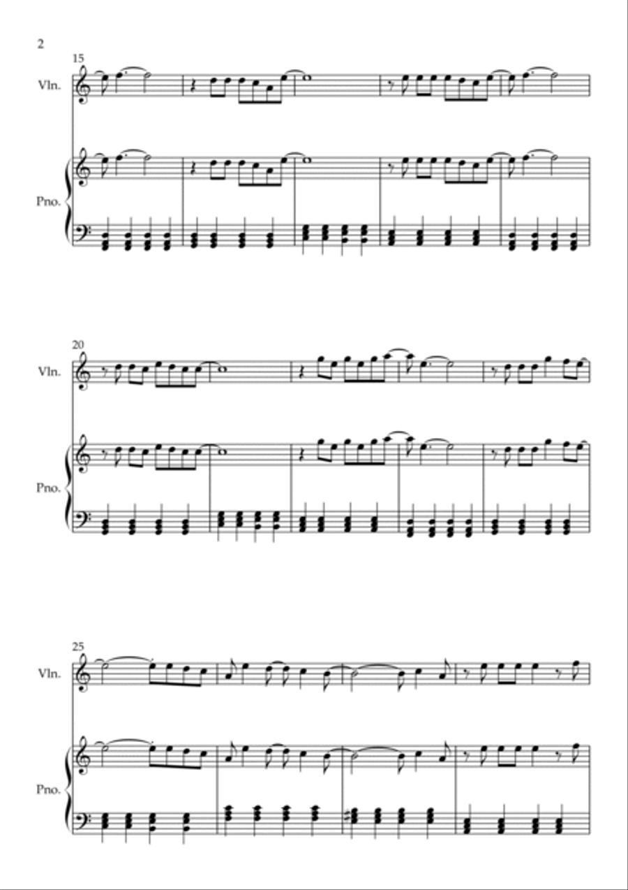 Flowers Violin Solo scores gallery preview page 2