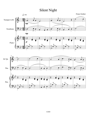 Silent Night (trumpet and trombone duet) with optional piano accompaniment