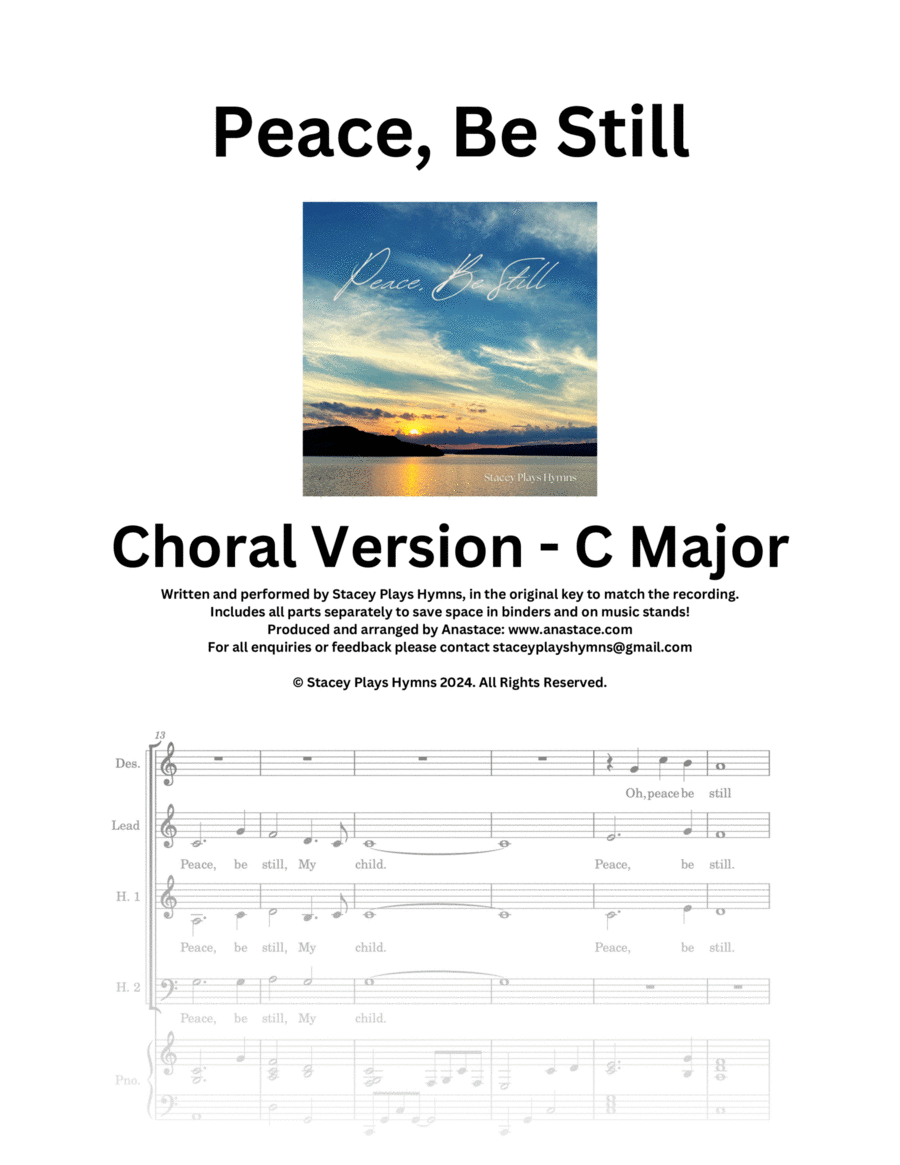 Peace, Be Still - Choral Version Choir scores gallery preview page 1