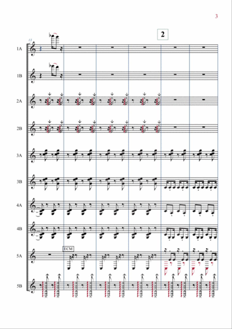 Toccata (The little Train of the caipira) Guitar Ensemble scores gallery preview page 3