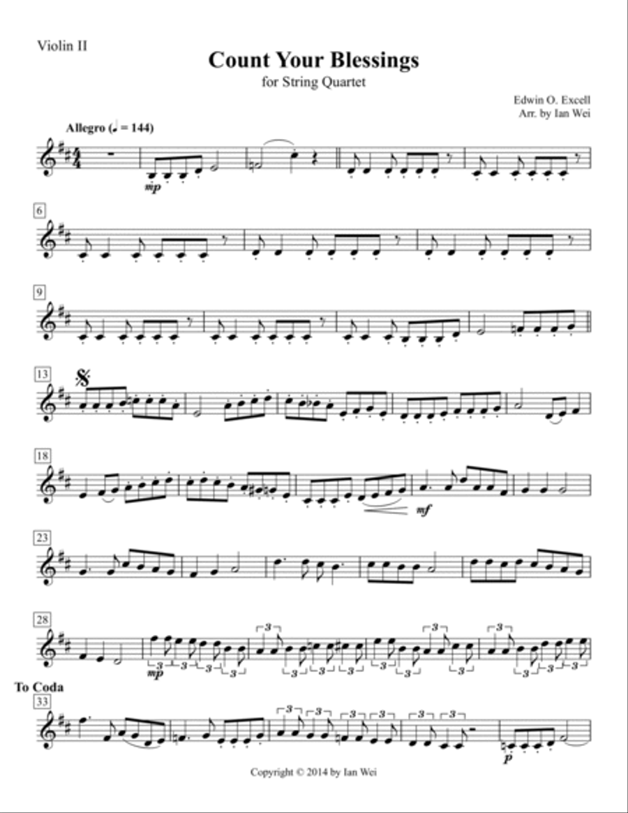Count Your Blessings for String Quartet String Quartet scores gallery preview page 3