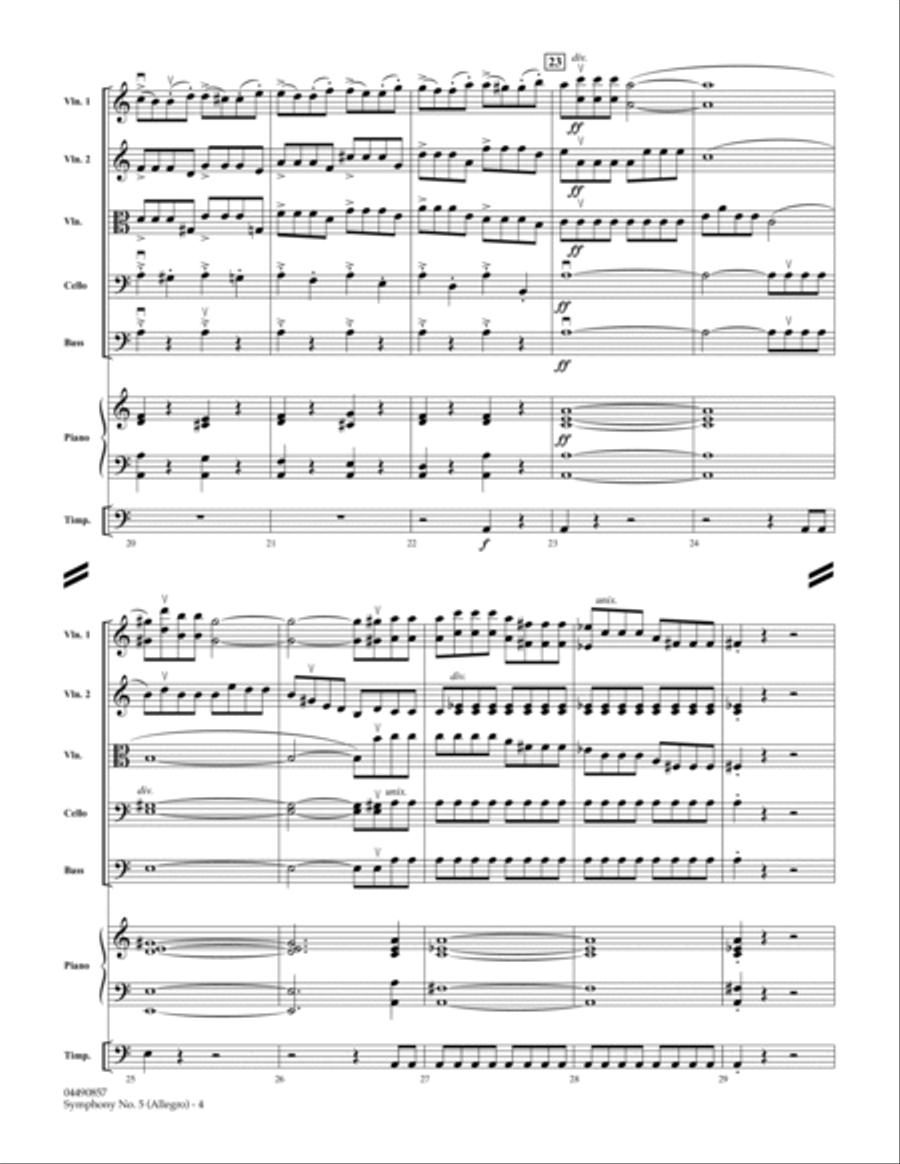 Symphony No. 5 (Allegro) - Full Score Score scores gallery preview page 4