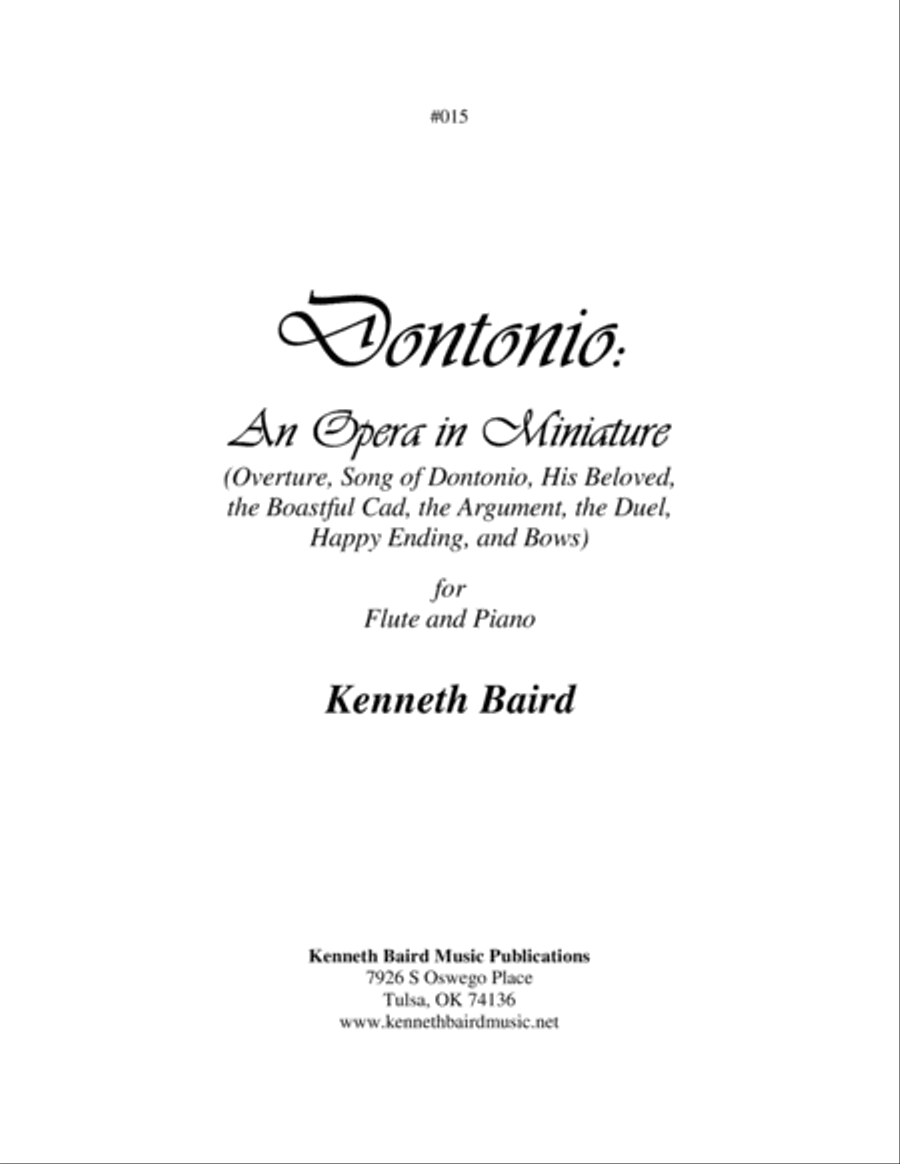 Dontonio: An Opera in Miniature for Flute and Piano Flute Solo scores gallery preview page 1