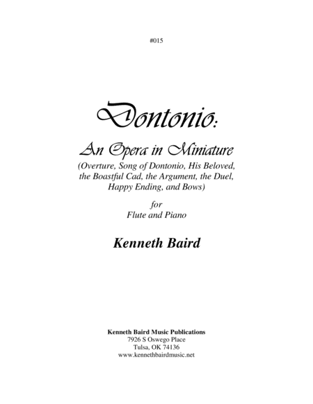 Dontonio: An Opera in Miniature for Flute and Piano image number null