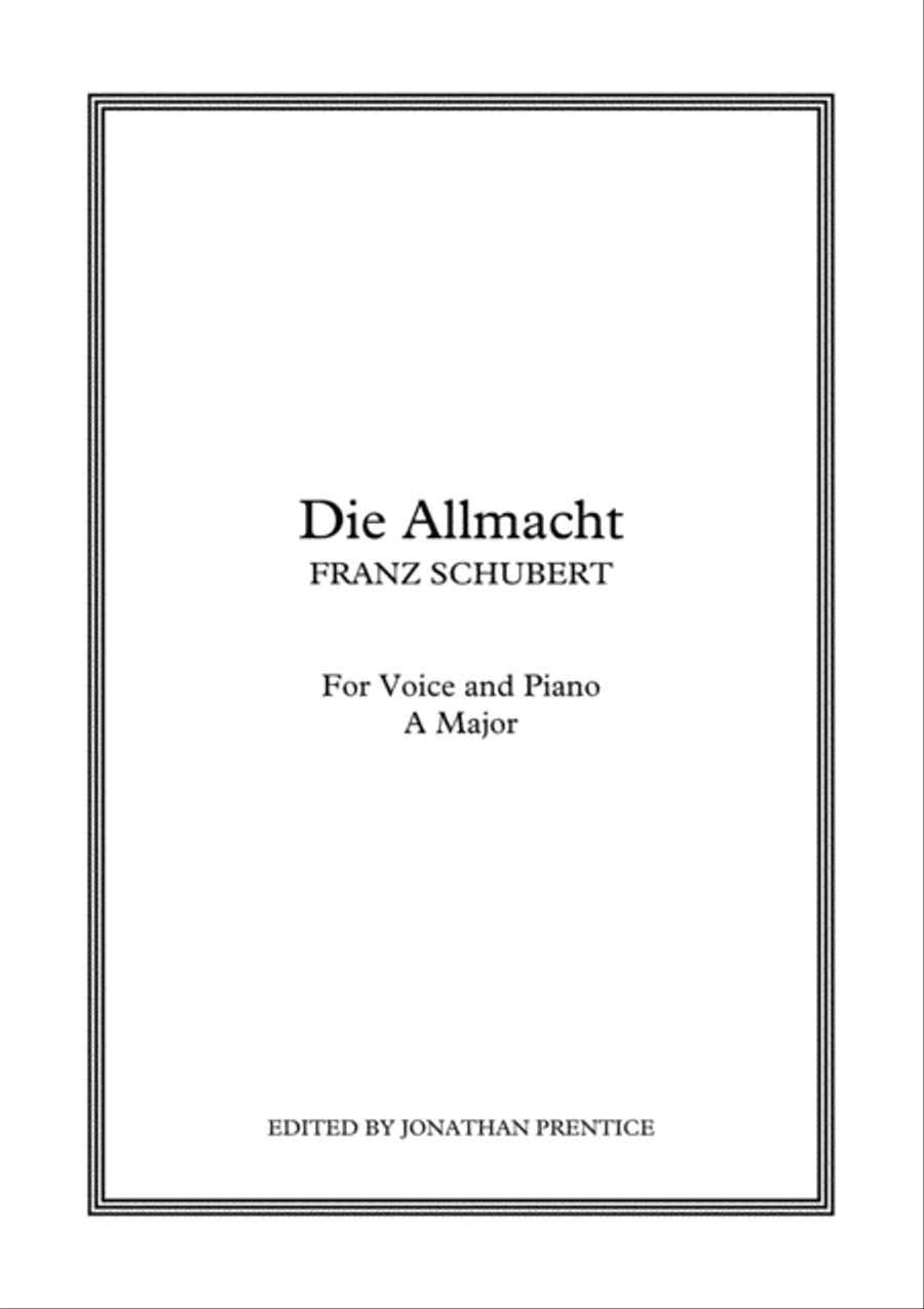 Die Allmacht (A Major) Die Allmacht (A Major) Voice scores gallery preview page 1