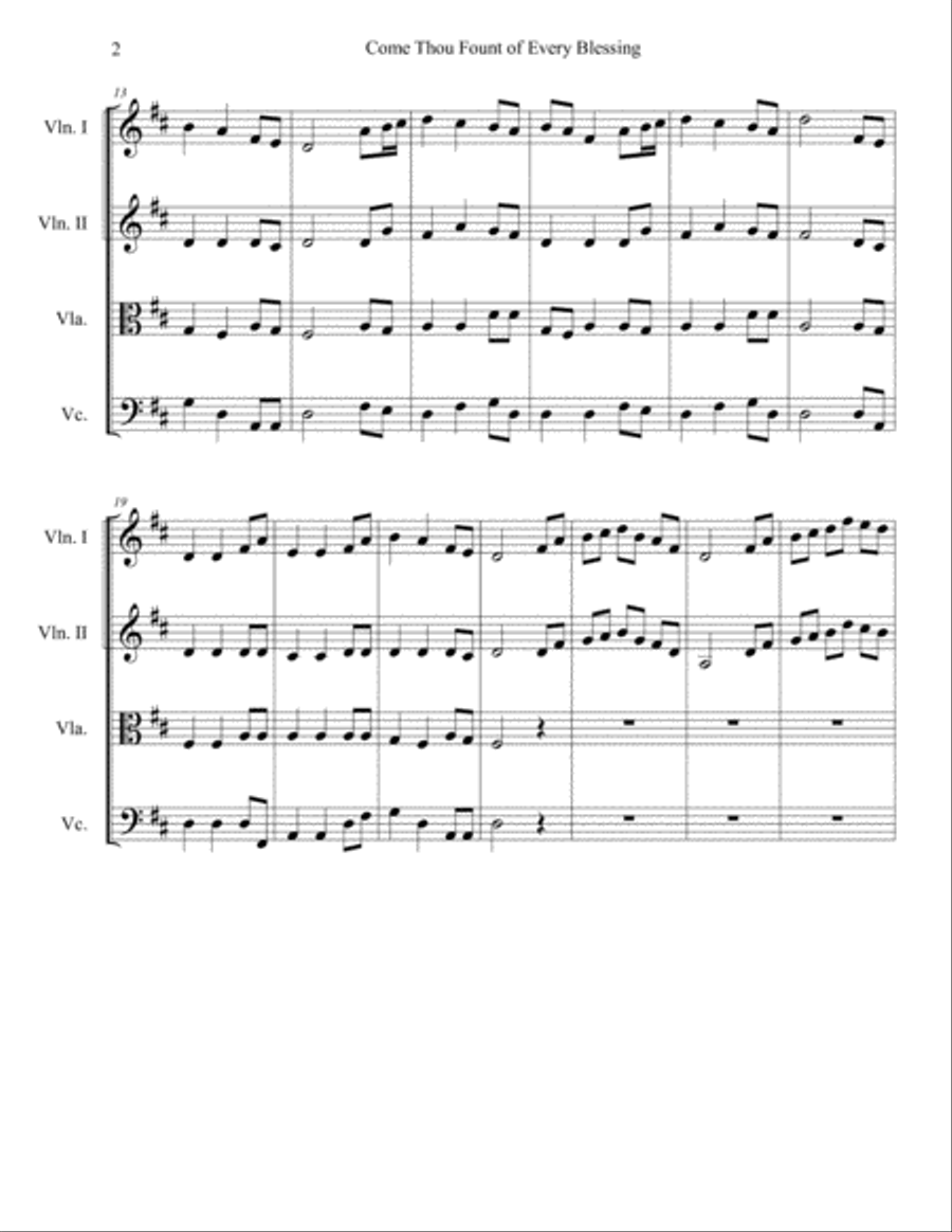 Come Thou Fount of Every Blessing String Orchestra scores gallery preview page 3