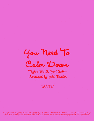Book cover for You Need To Calm Down