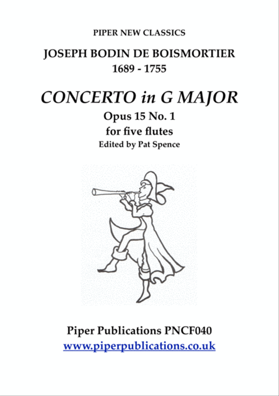 BOISMORTIER CONCERTO IN G MAJOR FOR 5 FLUTES Small Ensemble scores gallery preview page 1