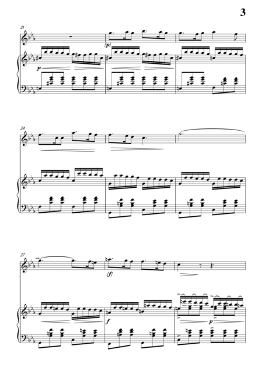 Schubert-Auf dem Wasser zu singen,for Flute and Piano Flute scores gallery preview page 4