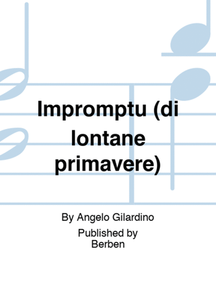 Book cover for Impromptu (di lontane primavere)