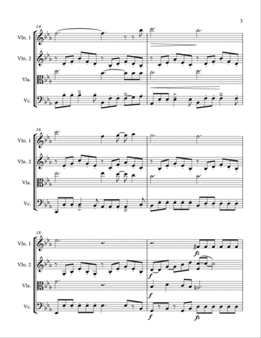 Can't Help Falling In Love String Quartet scores gallery preview page 4