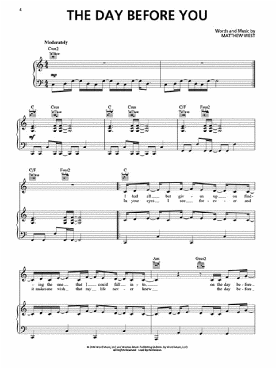 The Best of Matthew West Piano, Vocal, Guitar scores gallery preview page 3