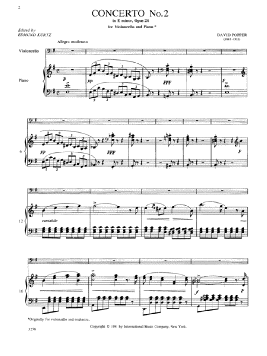 Concerto No. 2 in E minor, Op. 24 Piano Accompaniment scores gallery preview page 2