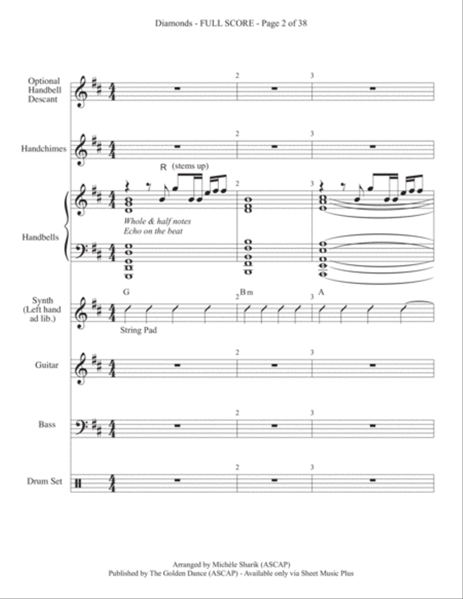 Diamonds Handbell Choir scores gallery preview page 2