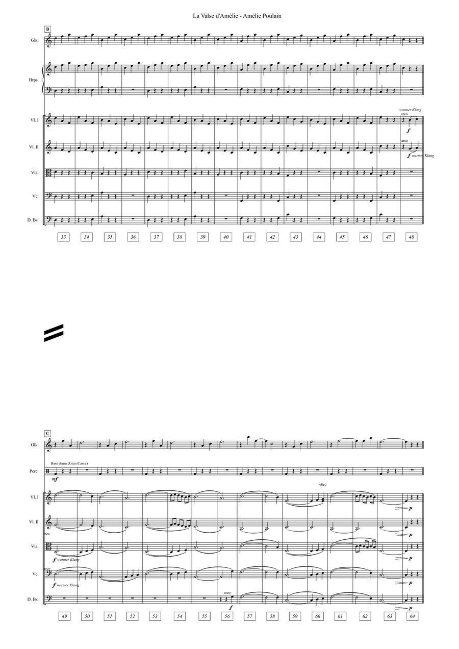 La Valse D'amelie Full Orchestra scores gallery preview page 2