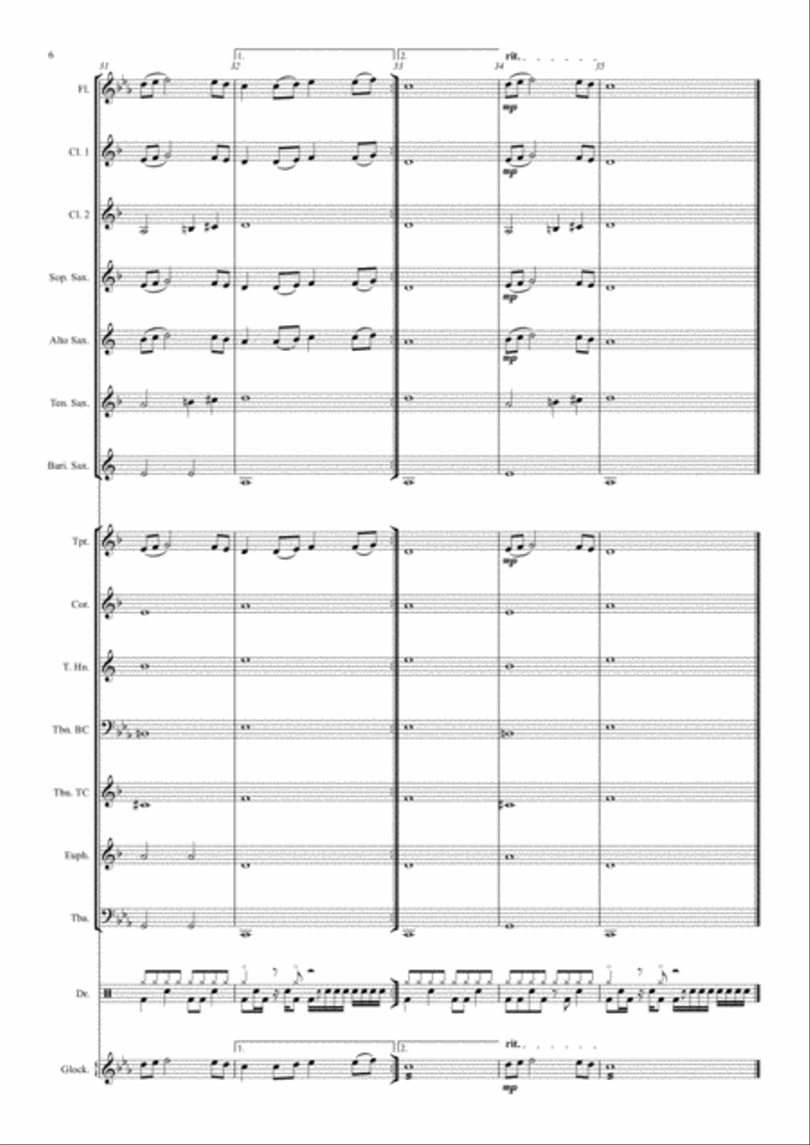7th Symphony - 2nd Movement Concert Band scores gallery preview page 6