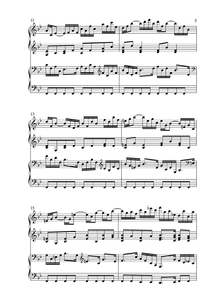 Brandenburg Concerto No. 6 in Bb Major, BWV 1051 (arr. for Organ Duet) by Johann Sebastian Bach Organ Solo scores gallery preview page 3