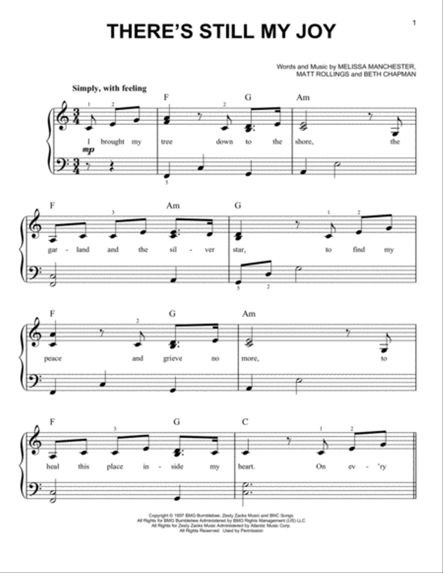 There's Still My Joy Easy Piano scores gallery preview page 1