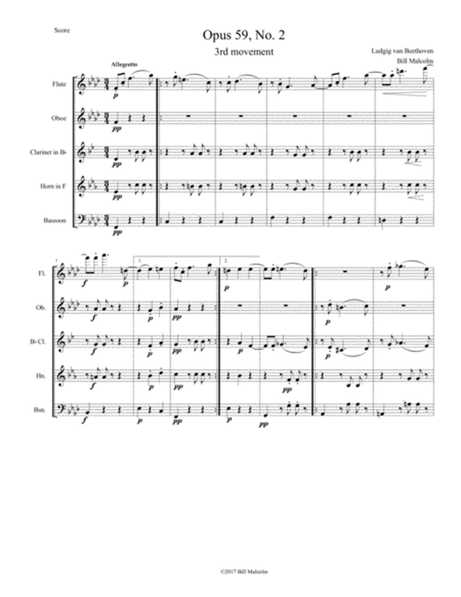 Opus 59, No. 2 for wind quintet image number null